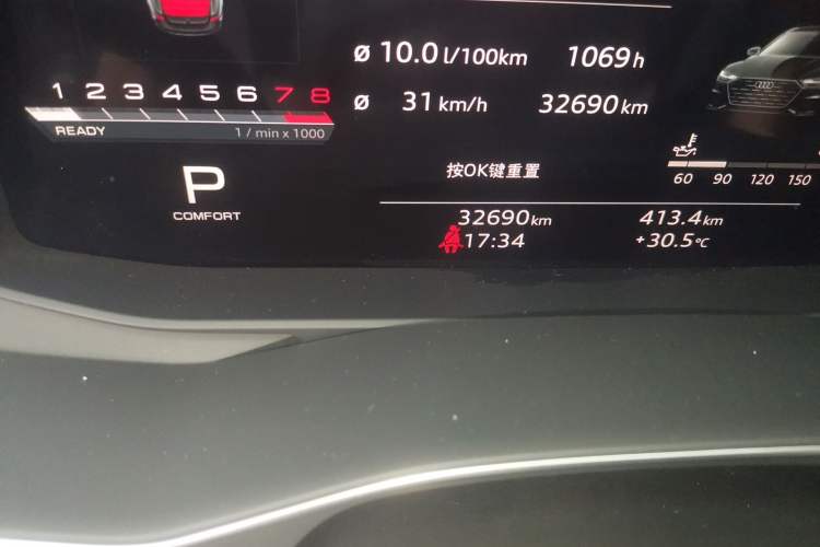 Used Audi A7L 2022 45 TFSI S-line Dream-Building Crystal Flow Package Odometer Close Up