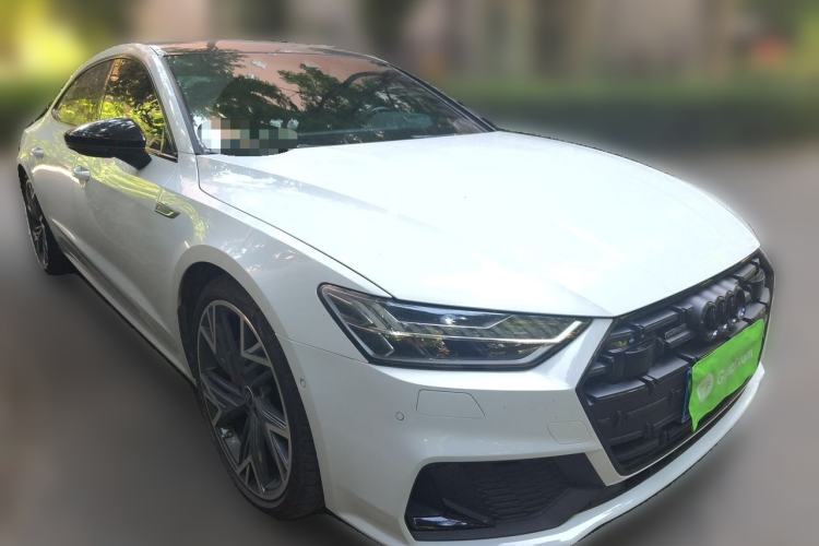 Used Audi A7L 2022 45 TFSI quattro S-line Visionary Edition Obsidian Black Package Front Right 45 Deg