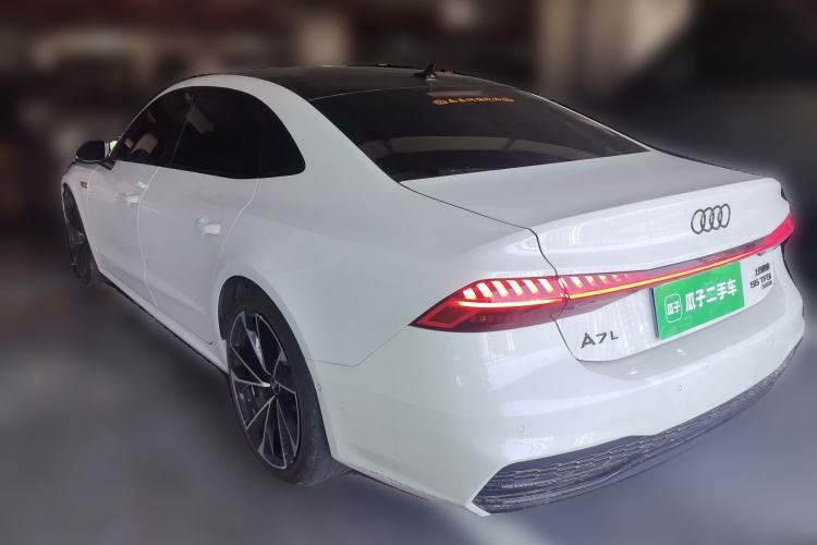 Used Audi A7L 2022 55 TFSI quattro S-line Zhiyuan Edition Obsidian Black Package Rear Left 45 Deg
