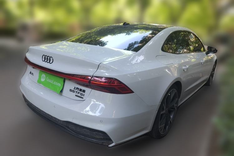 Used Audi A7L 2022 45 TFSI quattro S-line Visionary Edition Obsidian Black Package Rear Right 45 Deg
