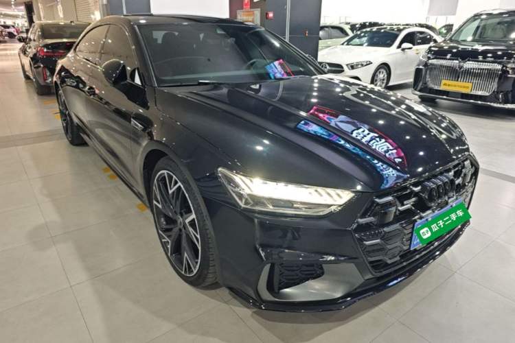 Used Audi A7L 2024 45 TFSI quattro Black Warrior Edition Front Right 45 Deg