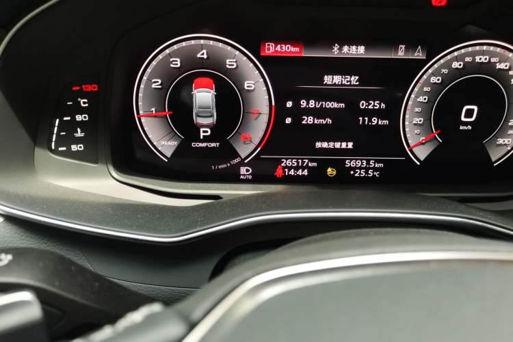 Used Audi A7L 2024 45TFSI S-line Dream-Building Edition Flow Crystal Package Odometer Close Up