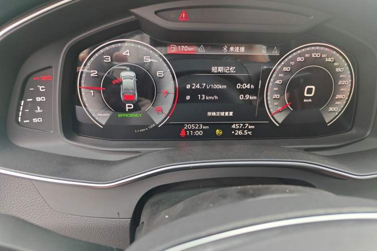 Used Audi A7L 2024 45 TFSI quattro Black Warrior Edition Odometer Close Up