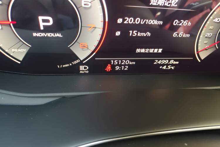 Used Audi A7L 2024 45 TFSI quattro Black Warrior Edition Odometer Close Up