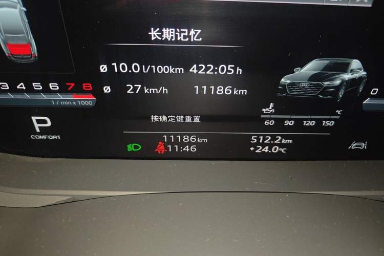Used Audi A7L 2024 45 TFSI quattro Luxury Edition Odometer Close Up