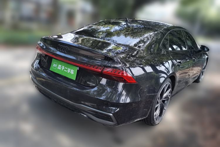 Used Audi A7L 2024 45 TFSI quattro Black Warrior Edition Rear Right 45 Deg