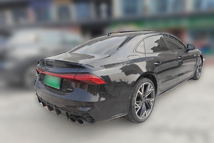 Used Audi A7L 2024 45 TFSI quattro S-line Black Warrior Edition Rear Right 45 Deg