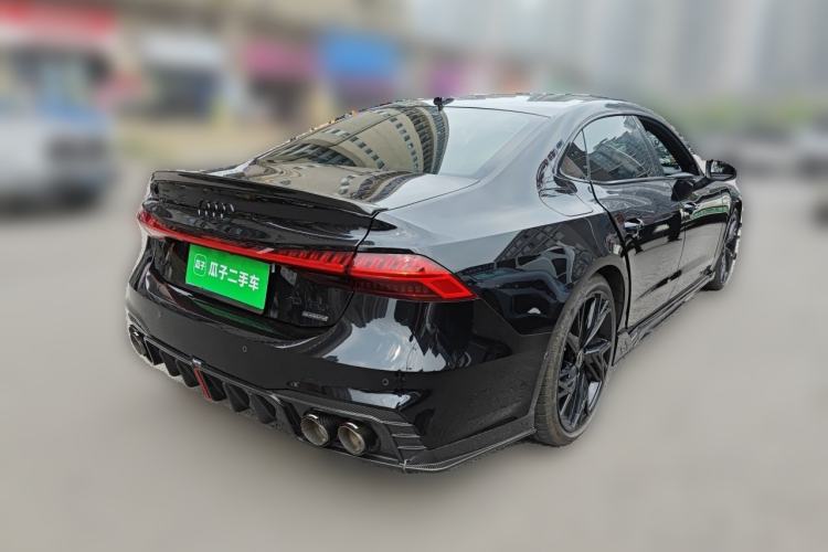 Used Audi A7L 2024 45 TFSI quattro S-line Black Warrior Edition Rear Right 45 Deg