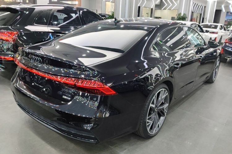 Used Audi A7L 2024 45 TFSI quattro S-line Black Warrior Edition Rear Right 45 Deg