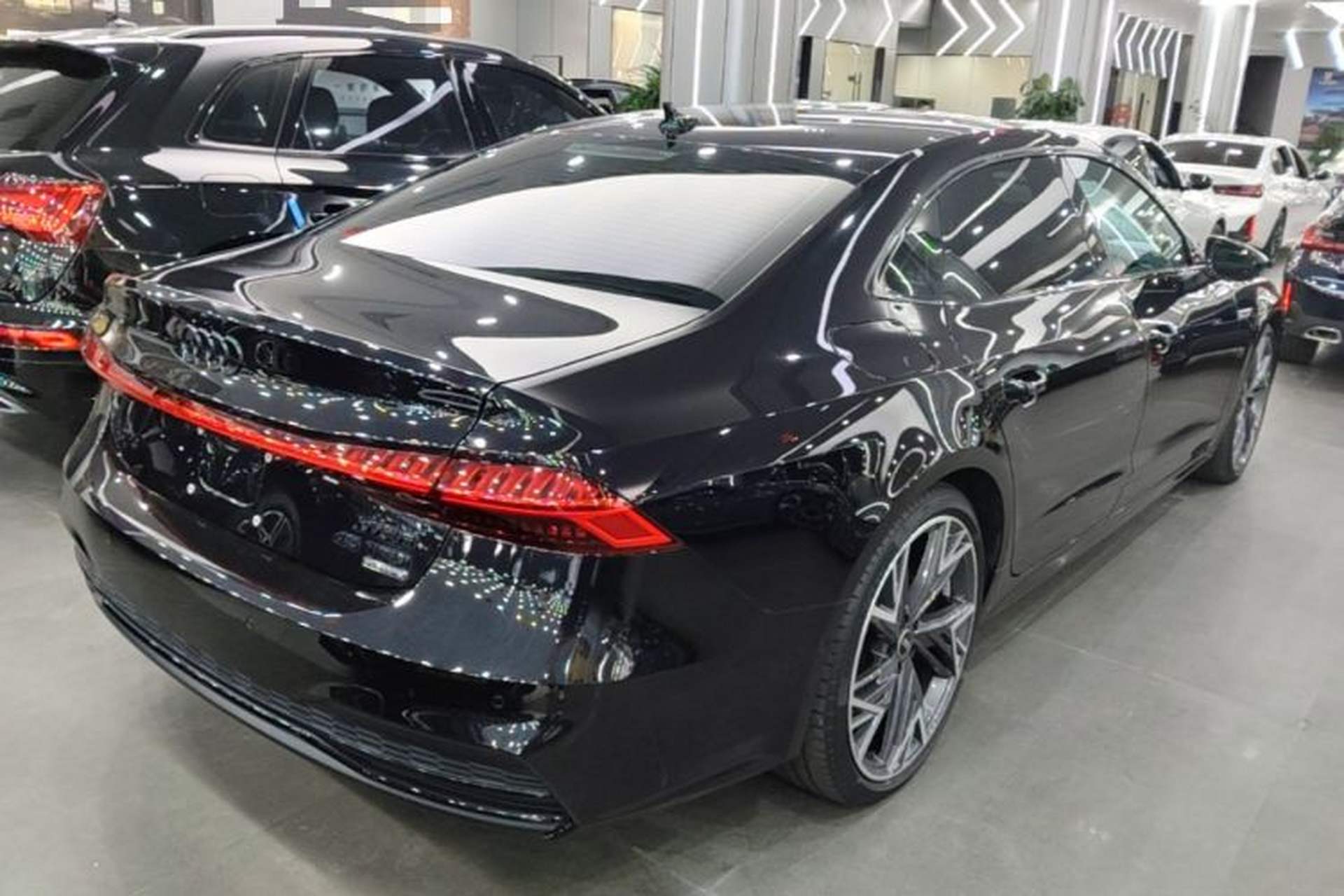 Used Audi A7L 2024 45 TFSI quattro S-line Black Warrior Edition Rear Right 45 Deg