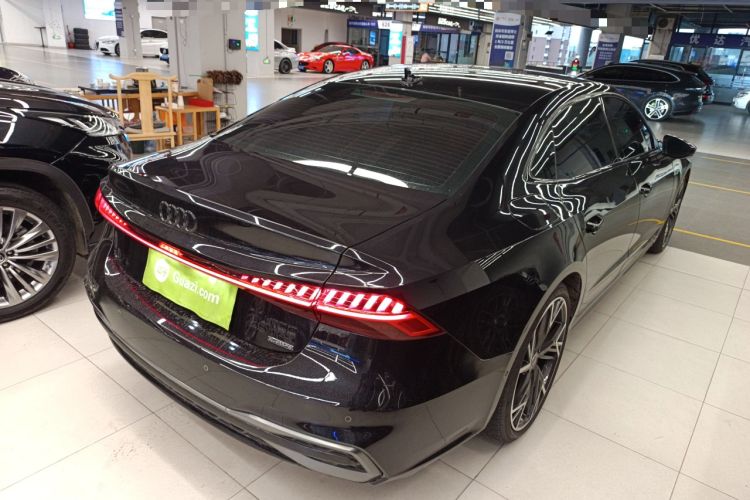 Used Audi A7L 2024 45 TFSI quattro Black Warrior Edition Rear Right 45 Deg