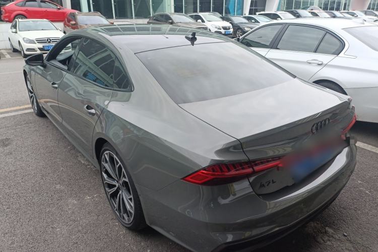 Used Audi A7L 2024 55TFSI quattro S-line Zhiyuan Edition with Obsidian Black Package Rear Left 45 Deg