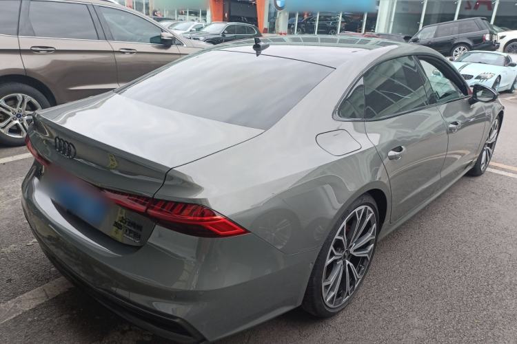 Used Audi A7L 2024 55TFSI quattro S-line Zhiyuan Edition with Obsidian Black Package Rear Right 45 Deg