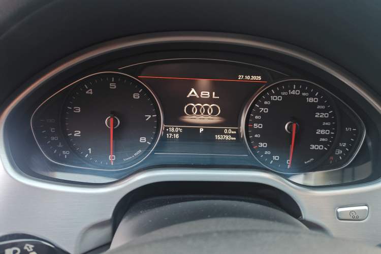 Used Audi A8 2014 A8L 30 FSI Comfort Model Odometer Close Up
