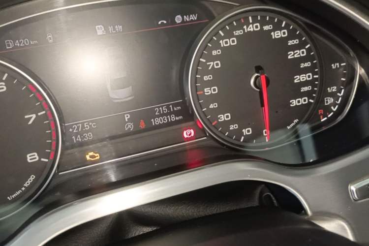 Used Audi A8  Odometer Close Up