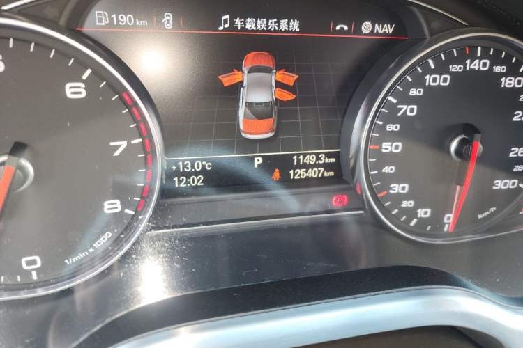 Used Audi A8 2012 A8L 45 TFSI quattro Luxury Model Odometer Close Up