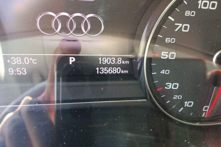 Used Audi A8 2012 A8L 45 TFSI quattro Luxury Model Odometer Close Up