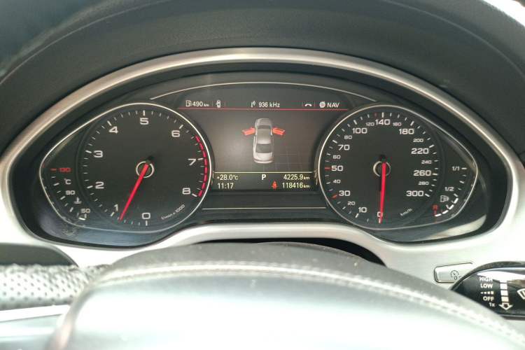 Used Audi A8 2012 A8L 45 TFSI quattro Luxury Model Odometer Close Up