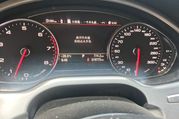 Used Audi A8 2013 A8L 45 TFSI quattro Luxury Model Odometer Close Up