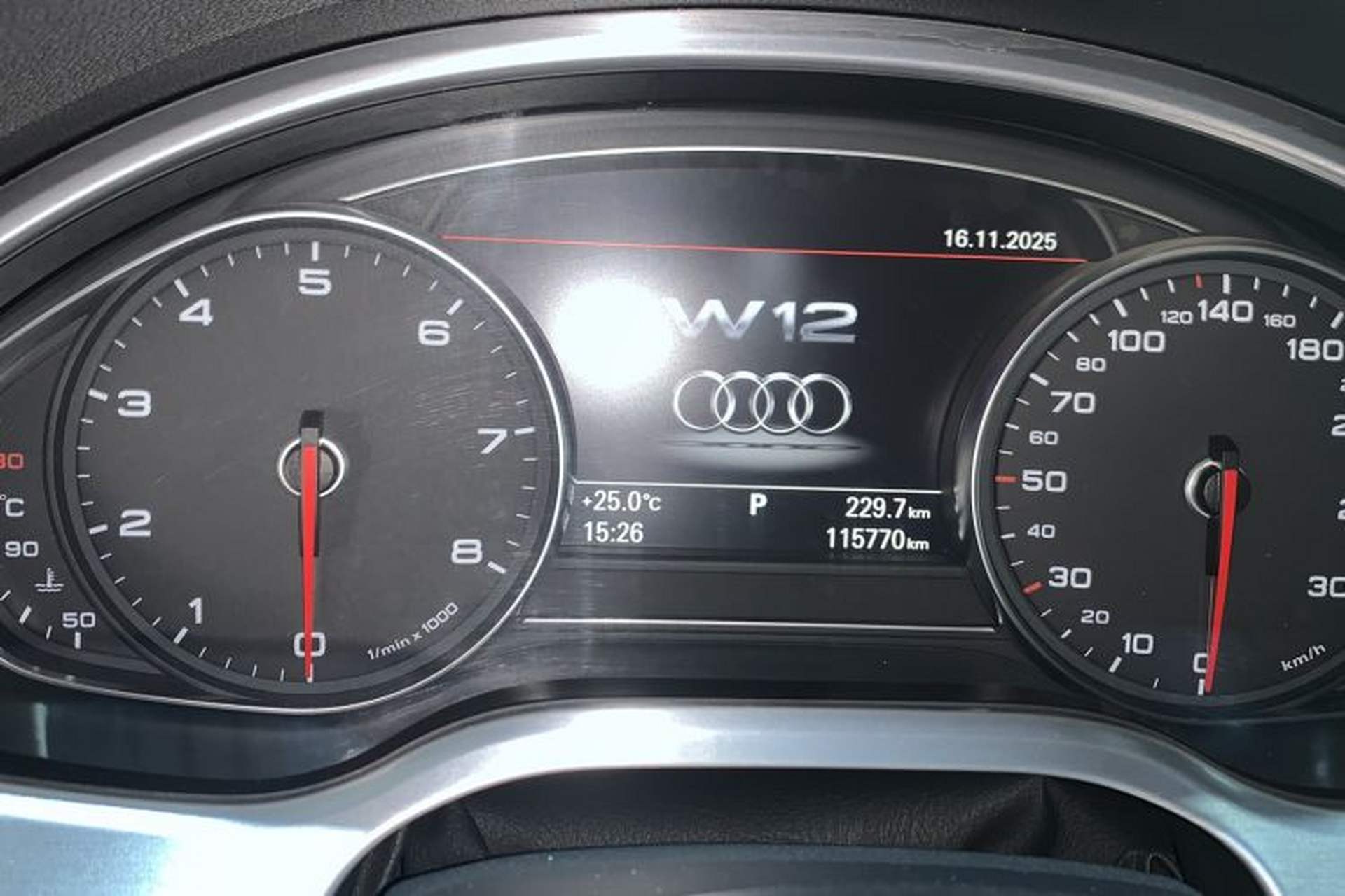 Used Audi A8 2013 A8L 50 TFSI quattro Prestige Edition Odometer Close Up