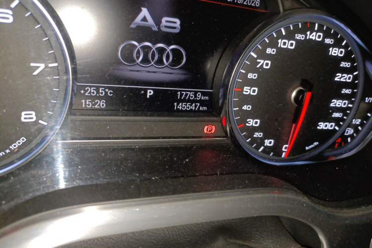 Used Audi A8 2013 A8L 45 TFSI quattro Luxury Model Odometer Close Up