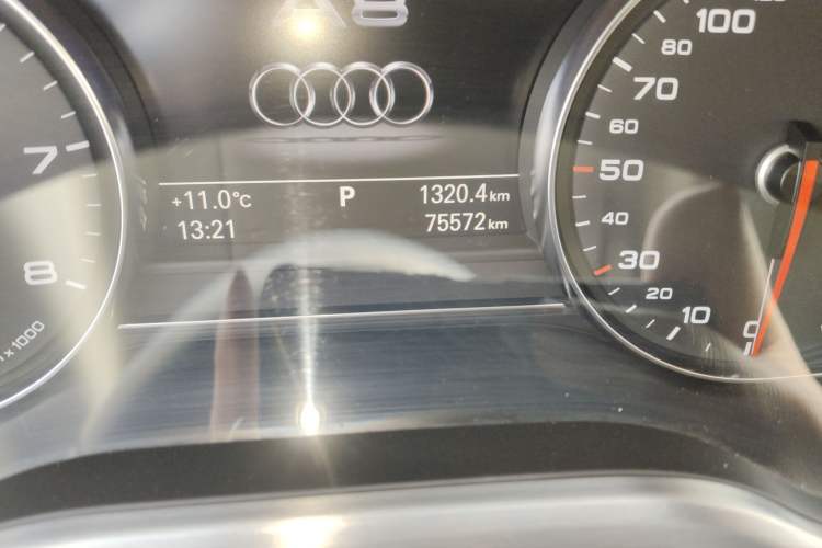 Used Audi A8 2013 A8L 45 TFSI quattro Comfort model Odometer Close Up