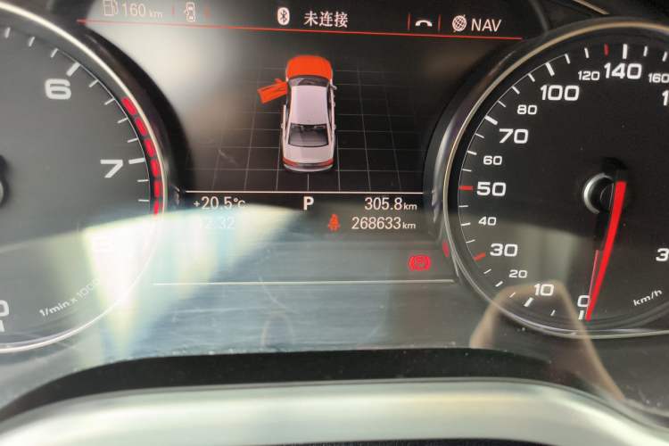 Used Audi A8 2014 A8L 45 TFSI quattro Luxury Model Odometer Close Up