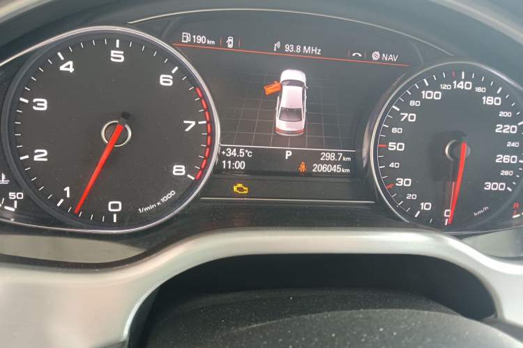 Used Audi A8 2014 A8L 45 TFSI quattro Luxury Model Odometer Close Up