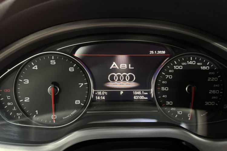 Used Audi A8 2014 A8L 45 TFSI quattro Comfort model Odometer Close Up