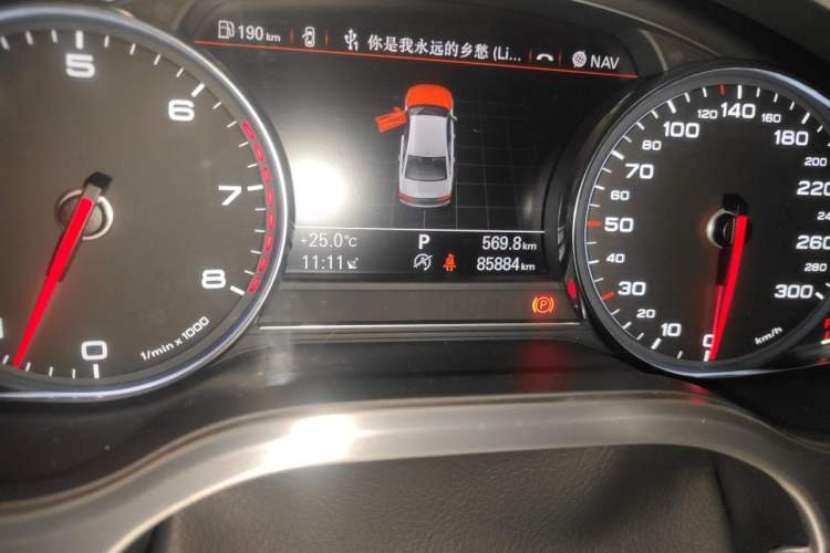 Used Audi A8 2014 A8L 45 TFSI quattro Luxury Model Odometer Close Up