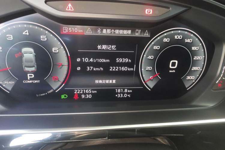 Used Audi A8 2018 A8L 55 TFSI quattro Launch Edition Elite Model Odometer Close Up