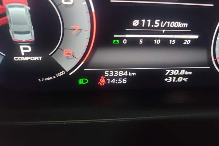 Used Audi A8 2018 A8L 55 TFSI quattro Launch Edition Elite Model Odometer Close Up