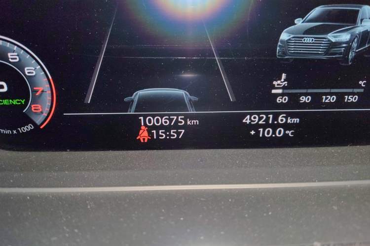Used Audi A8 2018 A8L 55 TFSI quattro Launch Edition Elite Model Odometer Close Up