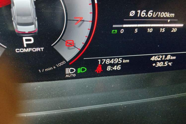 Used Audi A8  Odometer Close Up