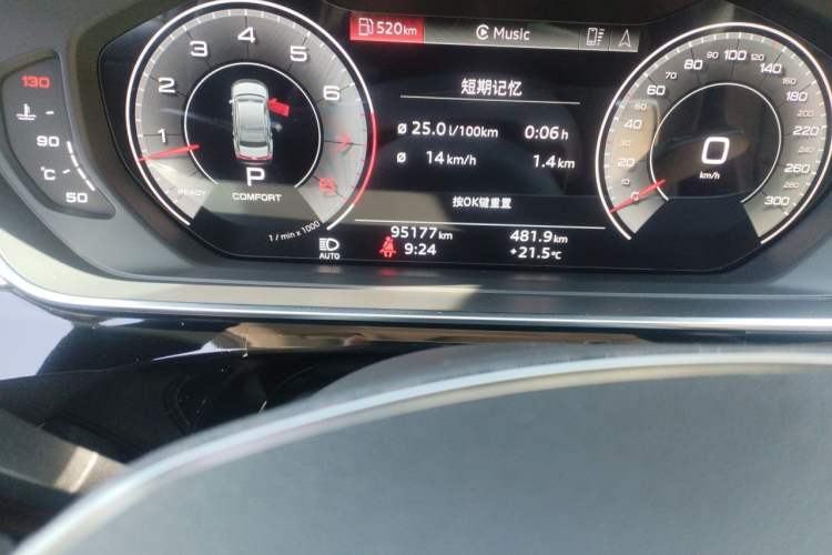 Used Audi A8 2021 A8L 50 TFSI quattro Comfort Model Odometer Close Up
