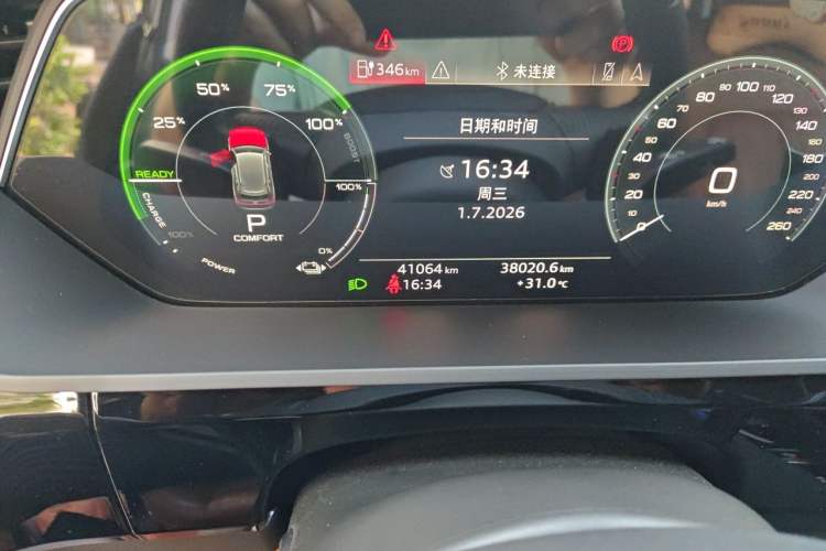 Used Audi e-tron 2019 55 quattro Fashion Edition Odometer Close Up