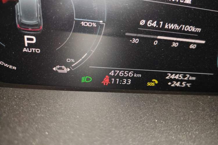 Used Audi e-tron 2019 55 quattro Technology Edition Odometer Close Up