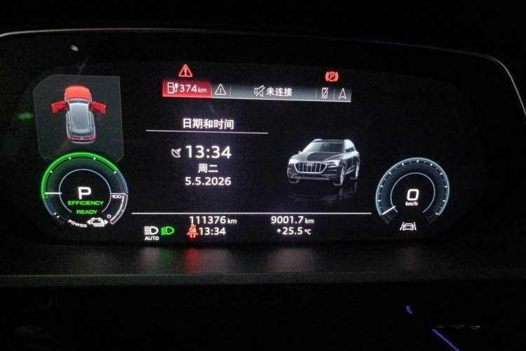 Used Audi e-tron 2019 55 quattro Technology Edition Odometer Close Up