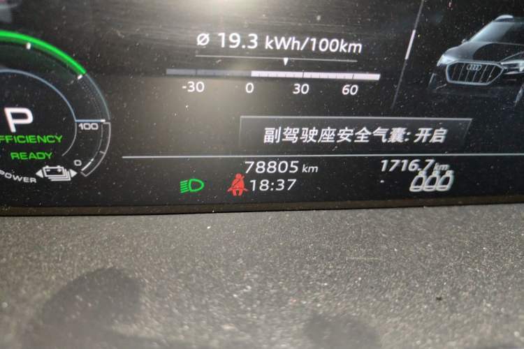 Used Audi e-tron 2019 55 quattro Technology Edition Odometer Close Up