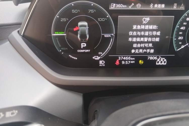 Used Audi e-tron GT 2023 Basic Model Odometer Close Up