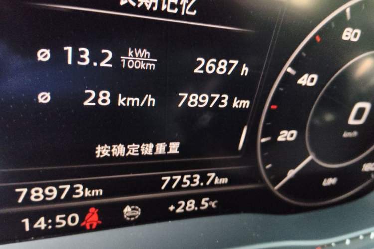 Used Audi Q2L e-tron 2019 Q2L e-tron Pure Electric Smart Enjoyment Model Odometer Close Up