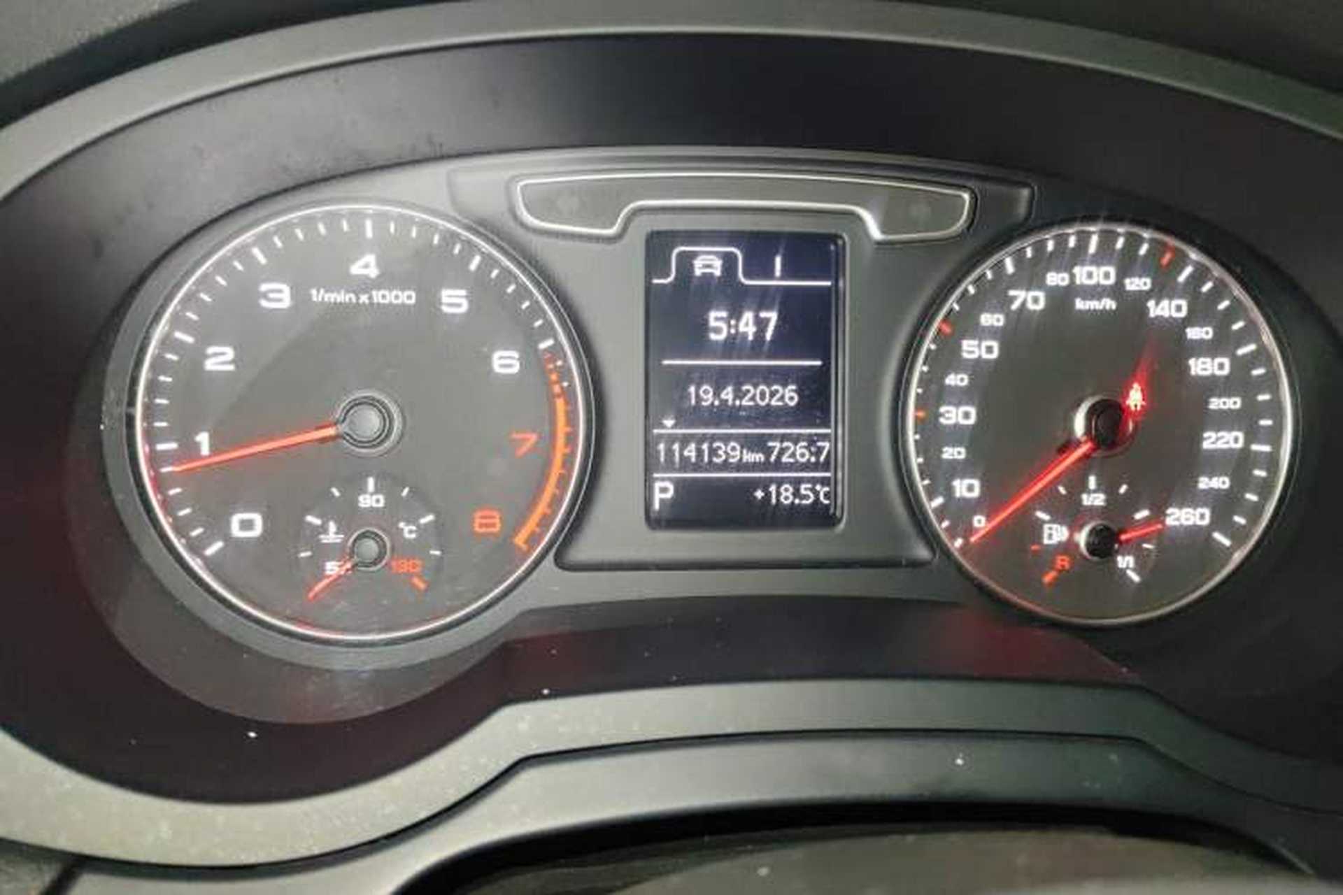 Used Audi Q3 2013 35 TFSI Comfort Model Odometer Close Up