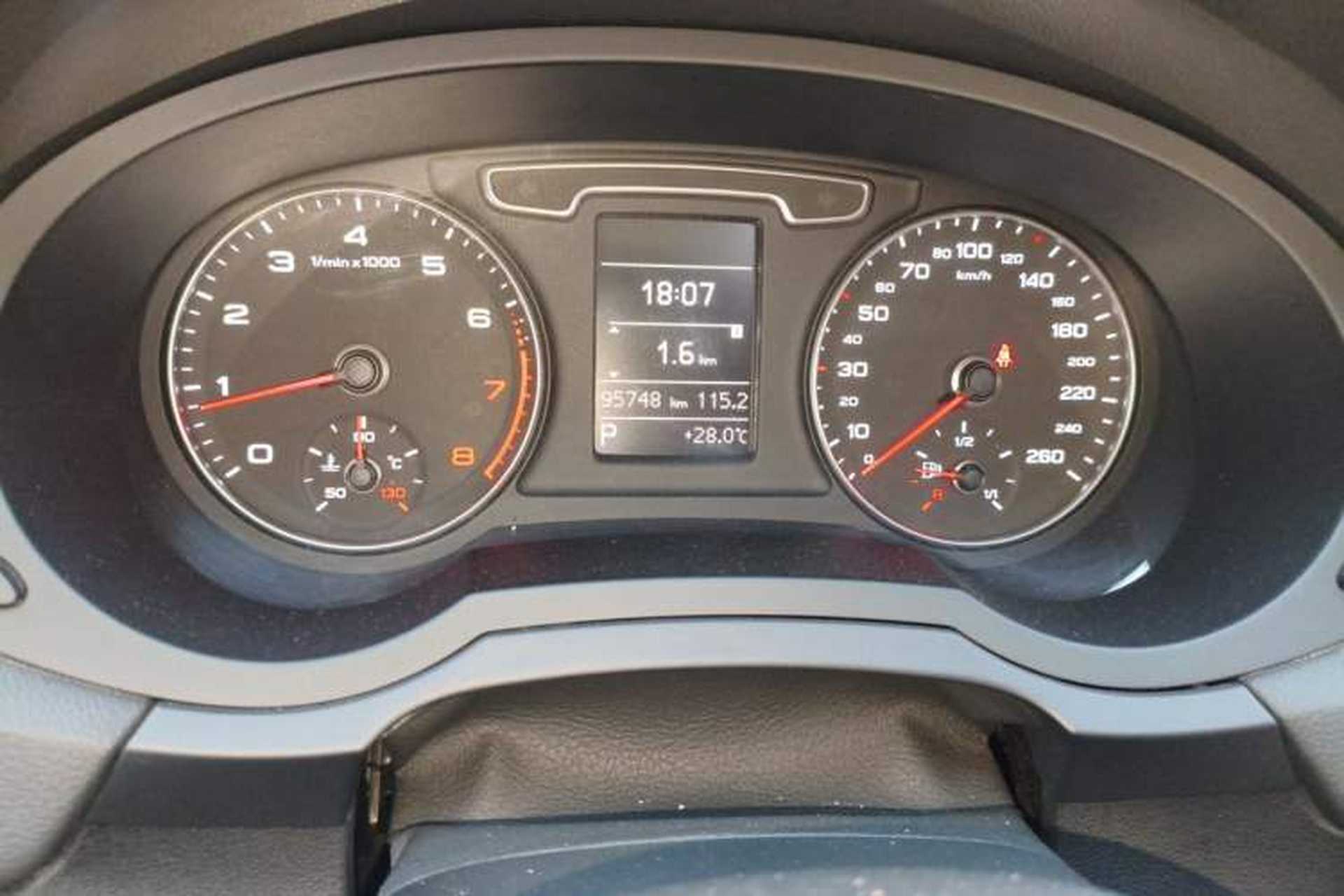 Used Audi Q3 2015 30 TFSI Comfort Model Odometer Close Up