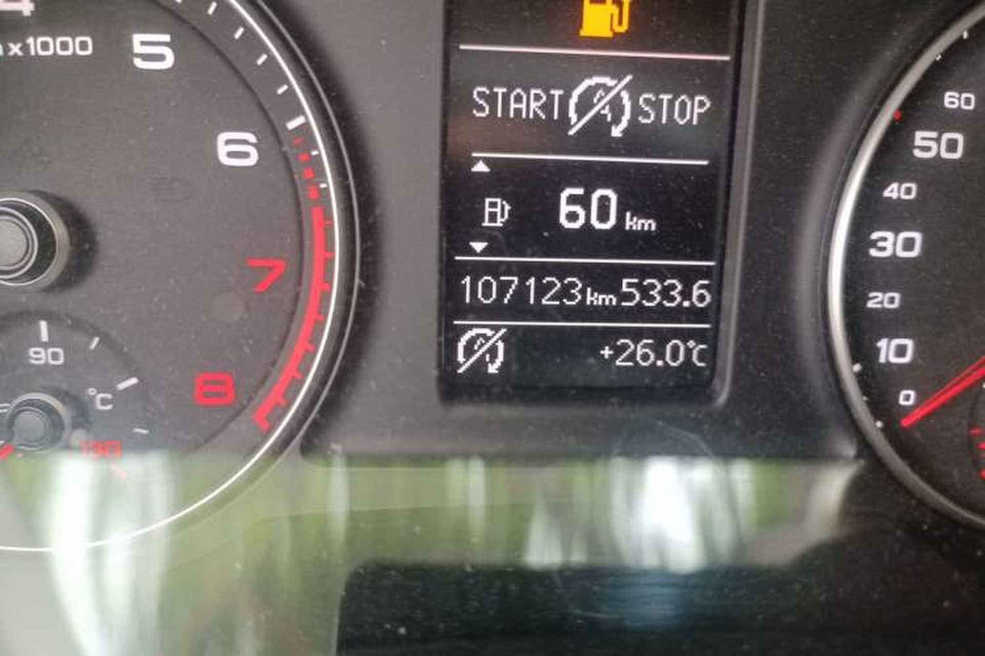 Used Audi Q3 2015 30 TFSI Comfort Model Odometer Close Up