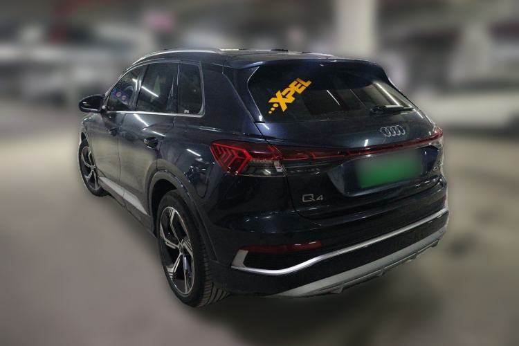 Used Audi Q4 e-tron 2024 40 e-tron Boundary Edition in Midnight Blue Rear Left 45 Deg