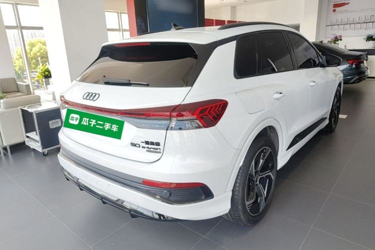 Used Audi Q4 e-tron 2024 50 e-tron quattro Creation Edition Midnight Rear Right 45 Deg