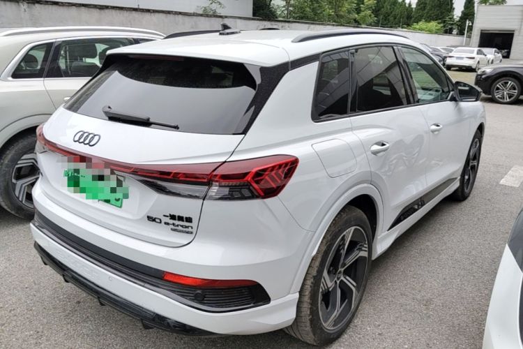 Used Audi Q4 e-tron 2024 50 e-tron quattro Creation Edition Midnight Rear Right 45 Deg
