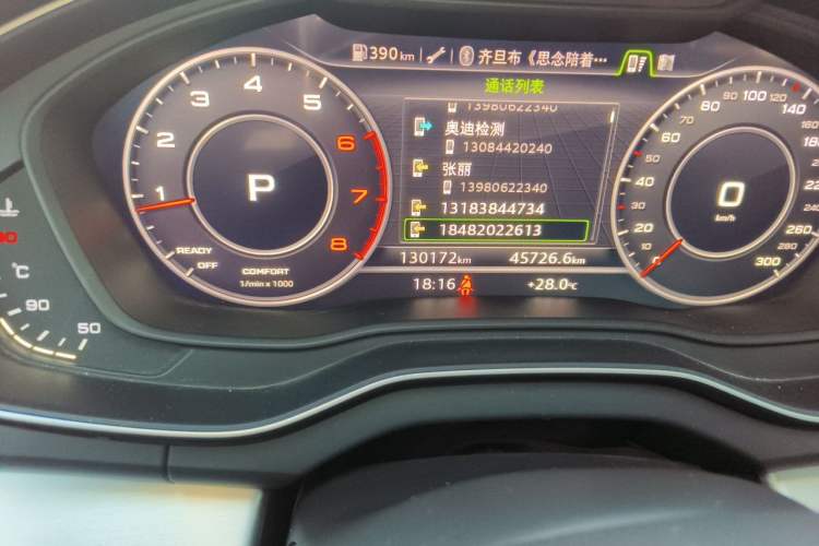 Used Audi Q5L 2018 40 TFSI Prestige Fashion Edition China VI Odometer Close Up