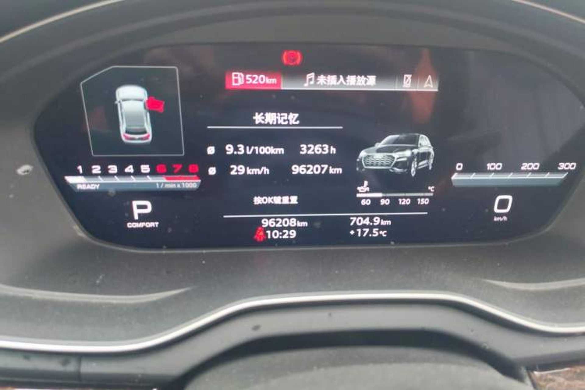 Used Audi Q5L 2022 40T Luxury Dynamic Model Odometer Close Up