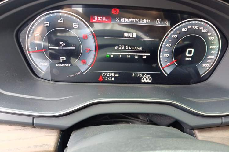 Used Audi Q5L 2022 40T Luxury Elegant Model Odometer Close Up